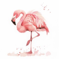 Watercolor cute baby animal , pale muted colors, kids book illustration, isolated on white background. Generated Ai