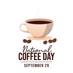 National Coffee Day vector design template good for celebration usage. National Coffee Day design. flat design. eps 10.