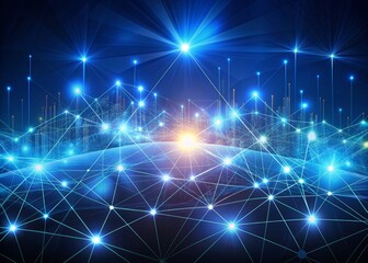 Abstract technology lines background with smart and futuristic, intelligent communication network concept of future connected technology, with Generative Ai