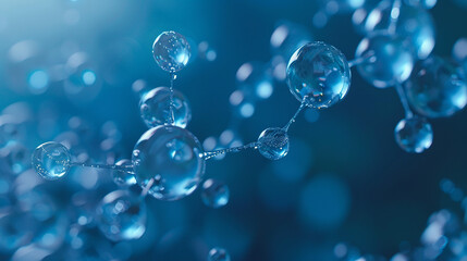 Elegant blue transparent molecule a modern abstract background