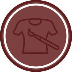 Shirt Design Vector Line Double Circle Maroon