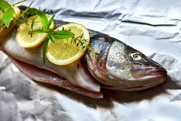Preparing the fish in a foil packet