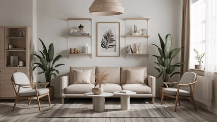 Living room Interior view 3d interior template. Modern interior 3d illustration design AI generated.