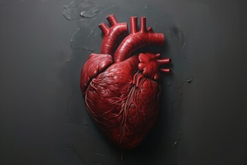 drawing of human heart, detailed anatomical illustration of human heart, blending realism and symbolism