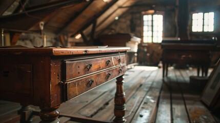 Describe an antique table you discovered in an old attic. What is its history, and why is it a valuable find