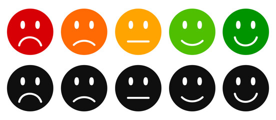 Set faces emoticon icons, cartoon emoticons