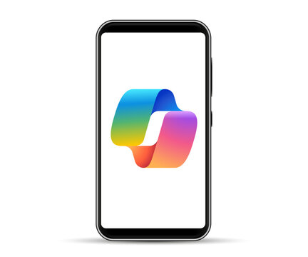 Microsoft Copilot logo on a smartphone screen, Copilot sign