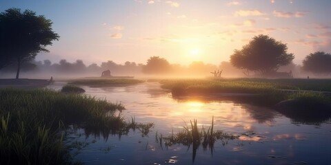 Fototapeta premium Morning sun wallpaper 