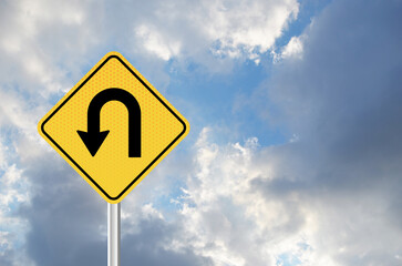 u turn sign