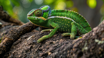 Photo of chameleon in natural habitat