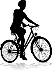 Bike and Bicyclist Silhouette