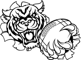 Tiger Cat Animal Sports American Football Mascot
