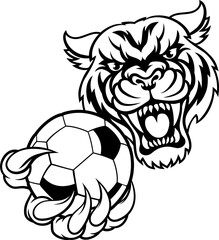 Tiger Cat Animal Sports Soccer Football Mascot