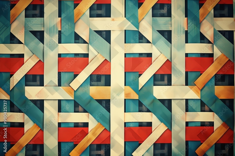 Aufkleber colorful pattern with diagonal design, geometric pattern of intersecting lines and angles