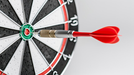 Precision and Passion A close-up of a dart hitting the bullseye on a dartboard, symbolizing the focus and accuracy needed to achieve your goals and hit your target with confidence wallpaper, backgroun