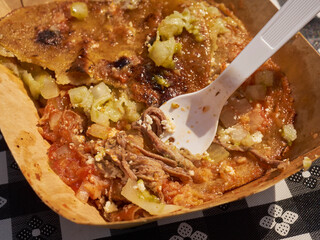 Chuletas, a classic Mexican street food, as served at the Corona Plaza Market in Queens, New York