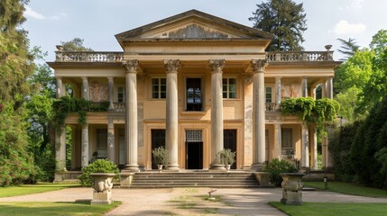 Describe the conservation efforts preserving the architectural legacy of a Palladian villa house in the UK.