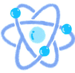 An illustrated diagram featuring icons representing the formulas of chemical elements and molecules