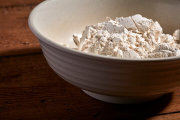 A bowl of white flour
