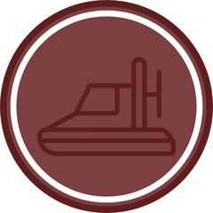 Hovercraft Vector Line Double Circle Maroon