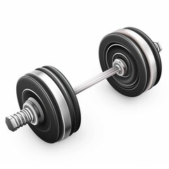 Naklejka premium Dumbbell icon, gym equipment, weightlifting symbol, bodybuilding 3d realistic logo, dumbbell sport