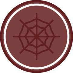 spder web Vector Line Double Circle Maroon