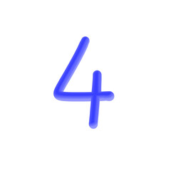 blue number four
