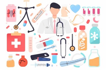 Conceptual medical illustration isolated created with Generative AI