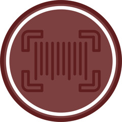 Barcode Vector Line Double Circle Maroon