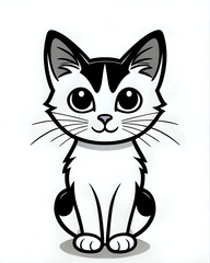 Obraz premium black and white illustration of cat