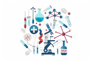 Conceptual medical illustration isolated created with Generative AI