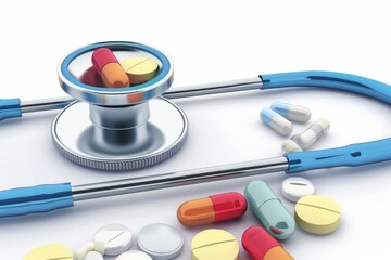 Conceptual medical illustration isolated created with Generative AI