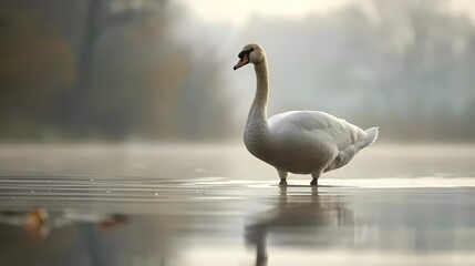 Obraz premium swan on the lake