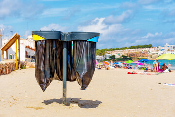 Triple Waste Bag Holder on Beautiful Tarragona Beach