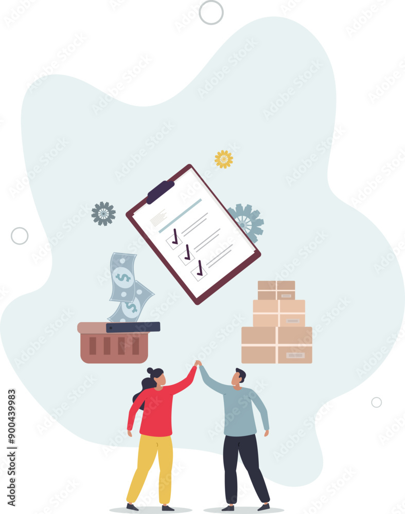Wall mural procurement work as supply chain and order processing.occupation with task to control demand and com