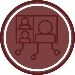 Digital Classroom Vector Line Double Circle Maroon