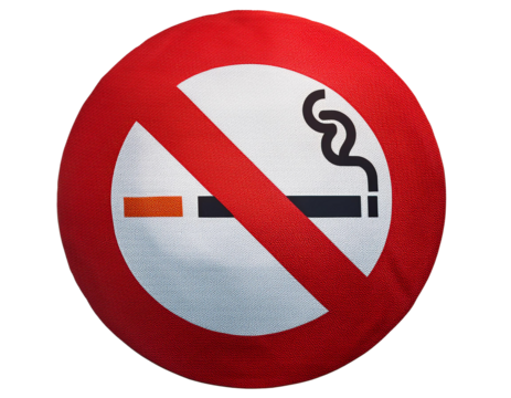 No smoking sign with a clear red circle and cigarette graphic, symbolizing prohibition in public areas for a healthier environment. - Powered by Adobe