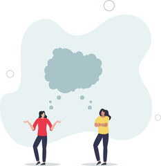 Thinking the same idea, colleagues brainstorming with identical thought,flat design.illustration with people.