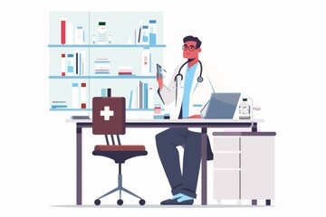 Conceptual medical illustration isolated created with Generative AI