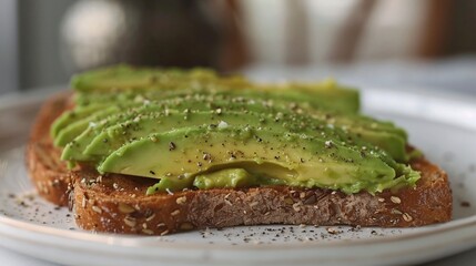Avocado Smoothie Bowl on Whole Wheat Bread for Health Enthusiasts