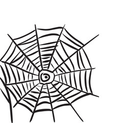 Obraz premium Spider web lines geometric shapes abstract black illustration background corner