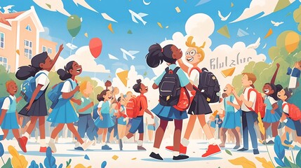 Back to school flat illustration flat illustration