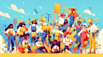 World labor day flat illustration