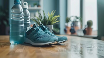Fitness Shoes and Water Bottle Set for Exercise Sessions