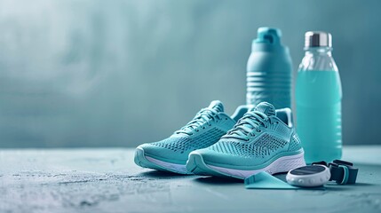 Fitness Shoes and Water Bottle Set for Exercise Sessions