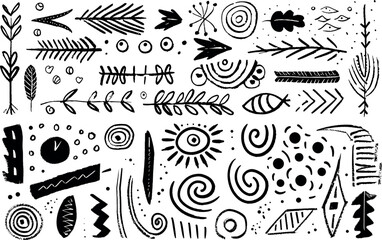 Modern arrow drawing icon set. Doodle chalkboard directions.