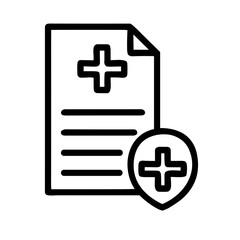 Obraz premium Medical document with protective shield and cross symbol 