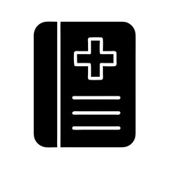 Fototapeta premium Medical Code Book Icon in Simple Black Style 