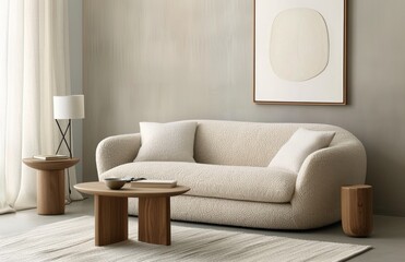 White Sofa in Minimalist Living Room