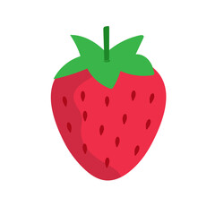 Strawberry isolated on white background. Red ripe strawberry. Vector illustration.